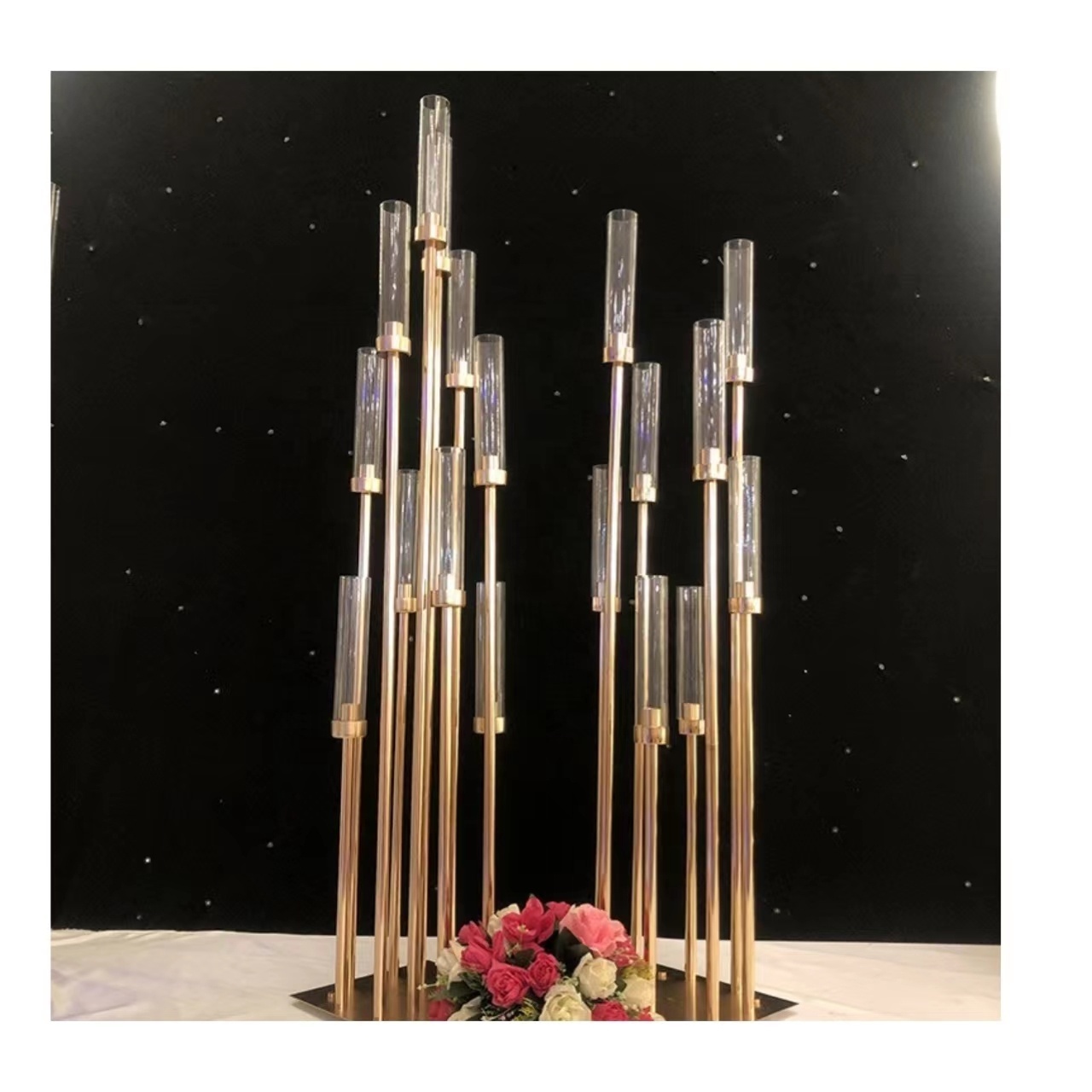 Candelabra Metal Gold Candle Stick Holder 8 Arms candelabra centerpieces gold for Wedding Table Centerpieces