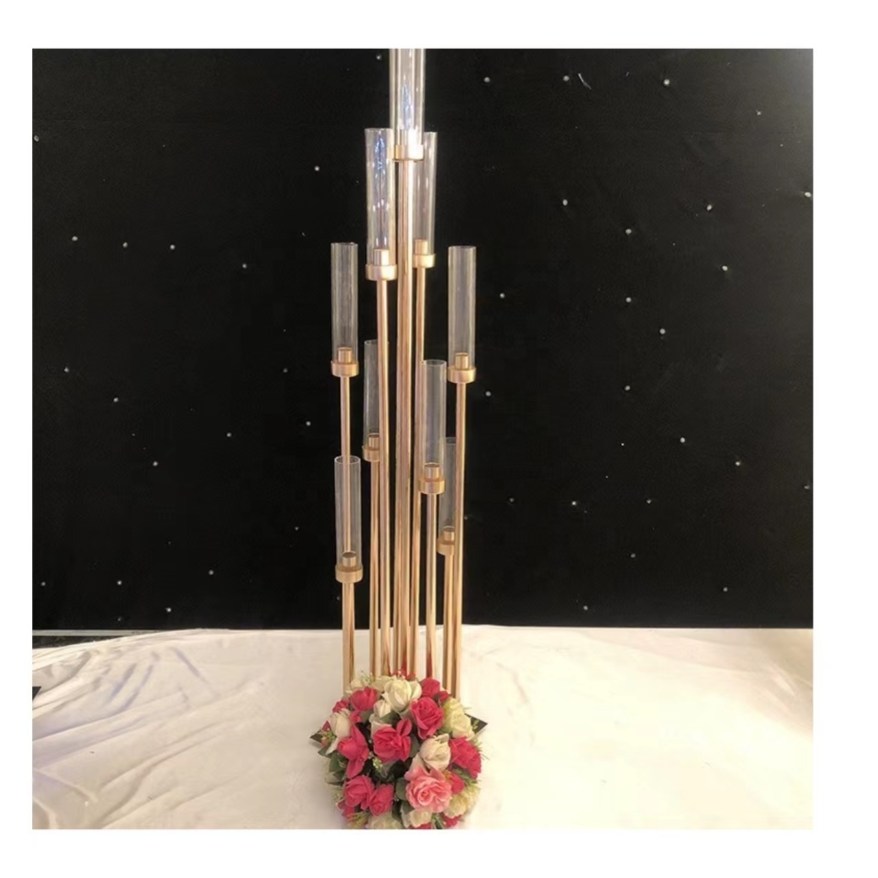 Candelabra Metal Gold Candle Stick Holder 8 Arms candelabra centerpieces gold for Wedding Table Centerpieces