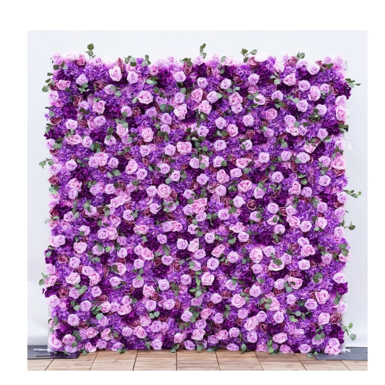 Flower wall 8ft*8ft on fabric silk artificial pink purple white 3D wedding decoration Flower wall