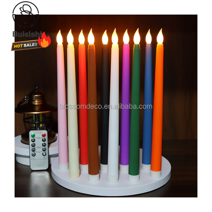 Flameless Taper Candles Remote 11 inches Ivory Taper Candles Battery Operated LED Candle with Flickering Flame