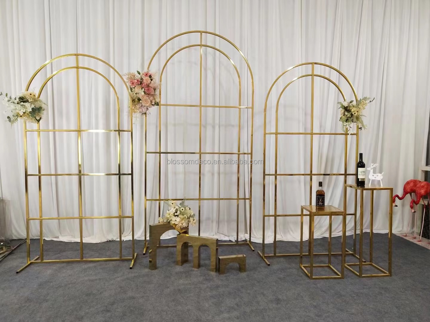 Wedding Props Arch Gold Event Entrance Metal Backdrop Gold Arch for Wedding Arch Props Decoration Supplies