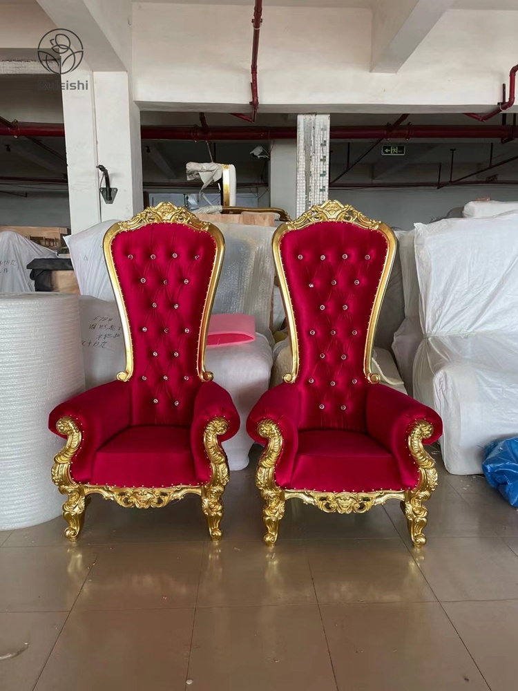 King Queen Throne Chair Red Elegance Regal Throne Chairs for Wedding Party Event Birthday