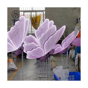 Wedding Supplies Purple Pink Large LED Butterfly Decorations Lighted Lamp Giant Moving Butterflies