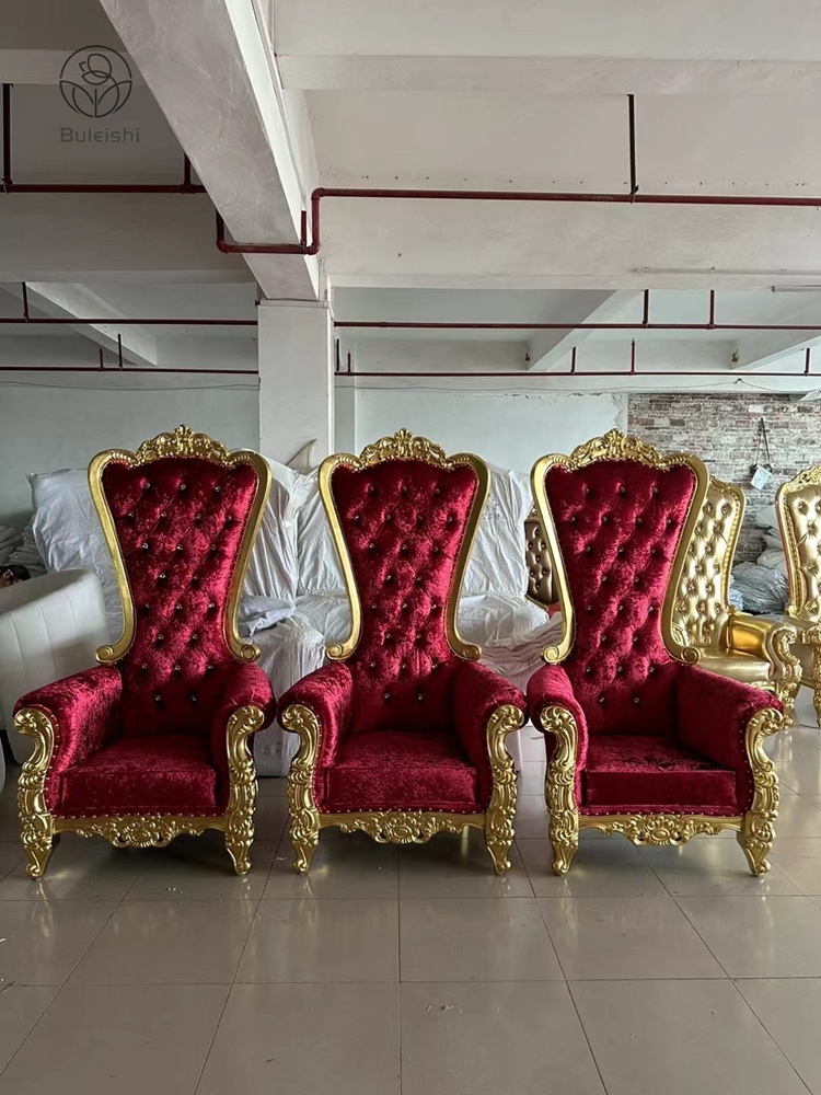 King Queen Throne Chair Red Elegance Regal Throne Chairs for Wedding Party Event Birthday