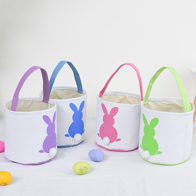 Wholesale Easter Egg Bucket Cottontail Gift Bag Rabbit Ear Handbag Storage Easter Bunny Basket Ready To Ship