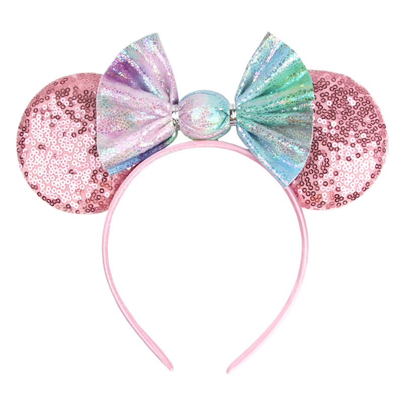 New Children's Hair Accessories Candy Bow Cartoon Mouse Ears Headband Sequins Mickey Hair band