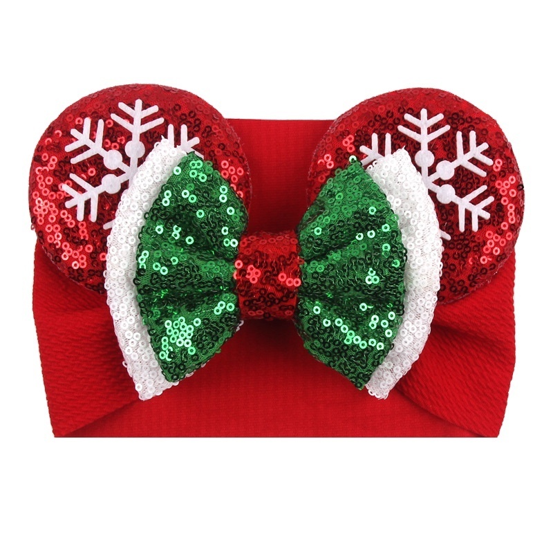 Mouse Ears Baby Headband Headwrap DIY Hair Accessories Girls Mickey sequin bow Christmas Headband