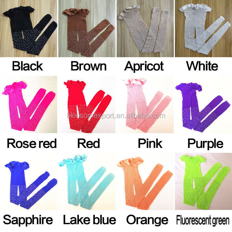 Ready To Ship Fashion Shiny Flash Crystal Kids Mesh Fishnet Tube Socks Girls Tights Stockings Pantyhose With Rhinestone