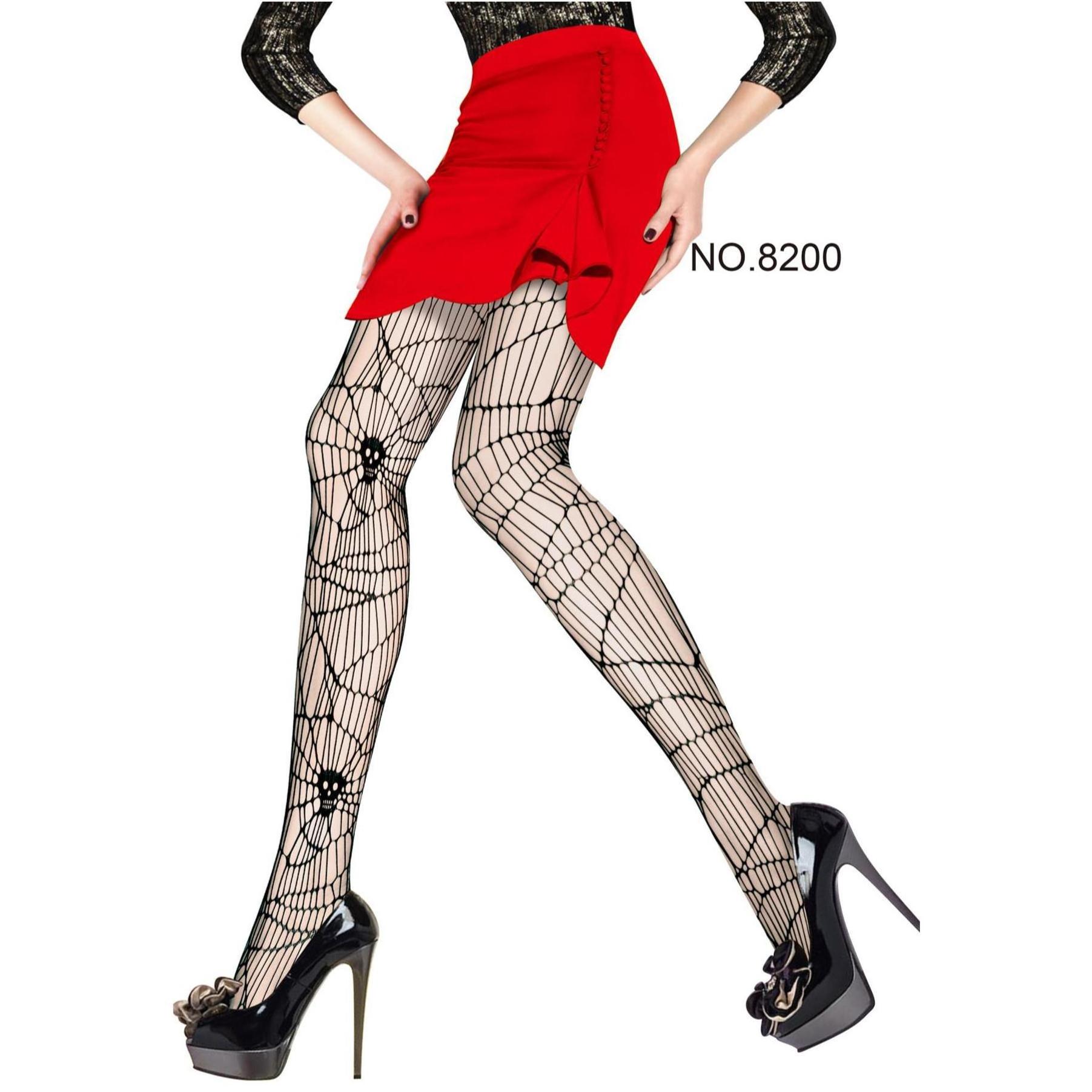 Hot Sale wholesale Ghost socks Halloween Fishnets Stocking Spider Web High Waist Women Mesh Big Skull Pantyhose