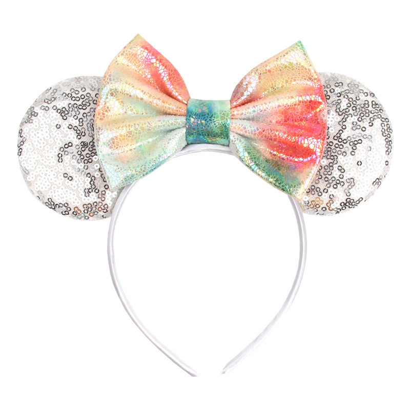 New Children's Hair Accessories Candy Bow Cartoon Mouse Ears Headband Sequins Mickey Hair band