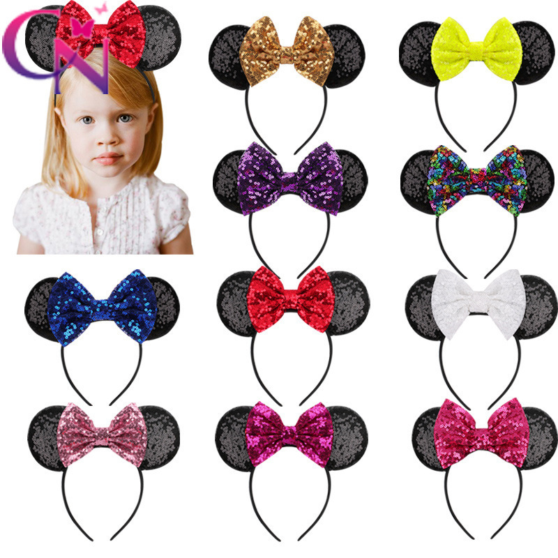 Cartoon Mickey Ears Cute Girls Headwear Photo Props Party Hair Hoop Filled shape Headband