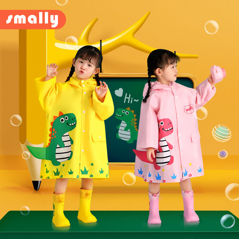 Dinosaur Cartoon Toddler Waterproof Rain Wear Children Hooded Raincoat Jacket Kids Girls Boys Raincoats Poncho