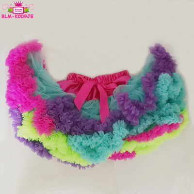 4 Colors Fluffy Rainbow Chiffon Pettiskirts Baby Tutu Skirts Girls Princess Dance Party Tulle Skirt