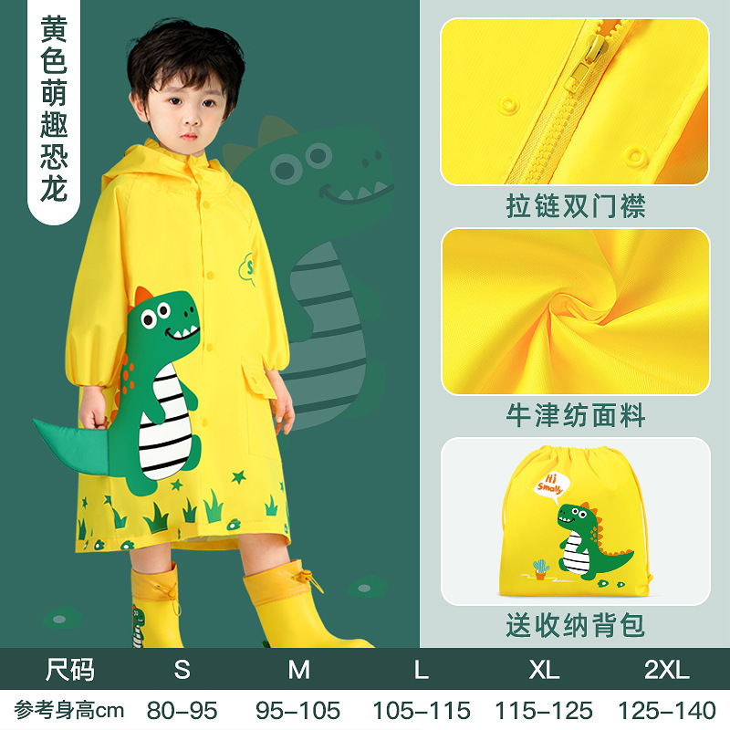 Dinosaur Cartoon Toddler Waterproof Rain Wear Children Hooded Raincoat Jacket Kids Girls Boys Raincoats Poncho