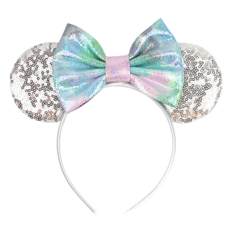 New Children's Hair Accessories Candy Bow Cartoon Mouse Ears Headband Sequins Mickey Hair band