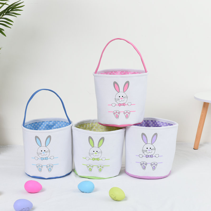 Wholesale Easter Egg Bucket Cottontail Gift Bag Rabbit Ear Handbag Storage Easter Bunny Basket Ready To Ship