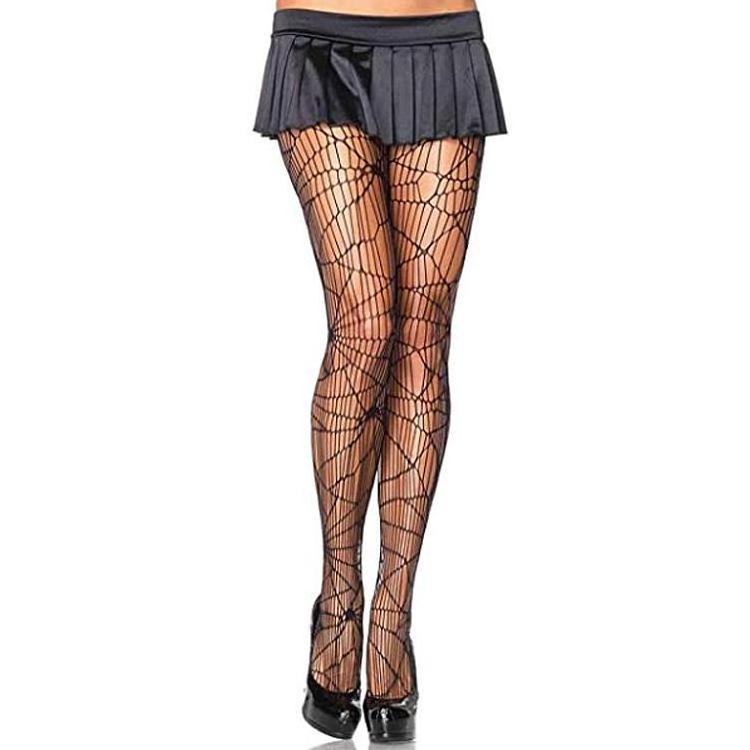 Hot Sale wholesale Ghost socks Halloween Fishnets Stocking Spider Web High Waist Women Mesh Big Skull Pantyhose