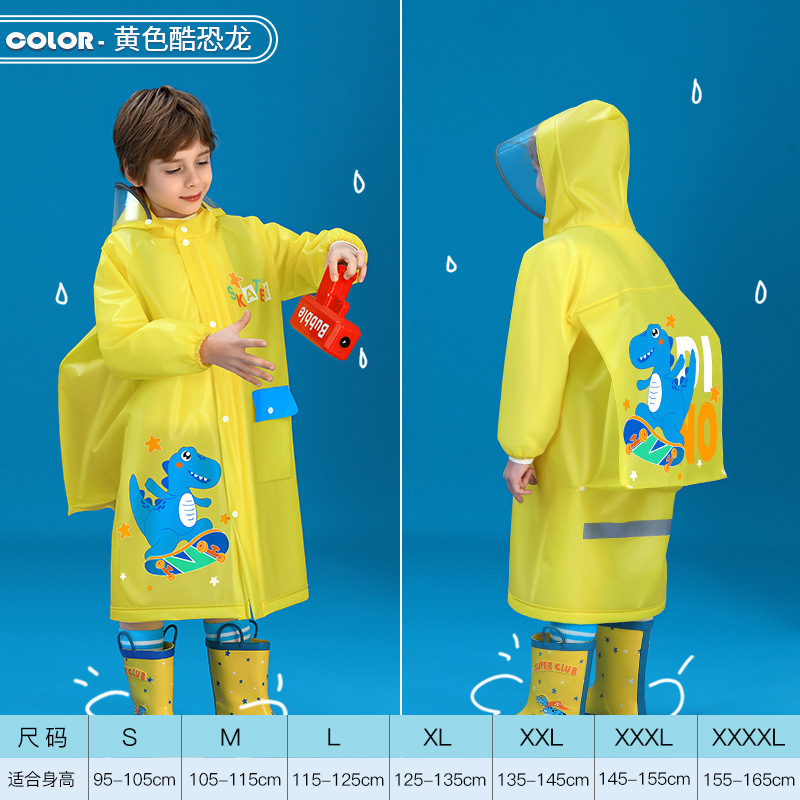 Waterproof Children Kids Raincoats Rain Jacket Cartoon Unicorn Dinosaur Toddler Rain Wear Baby Boys Girls Hooded Raincoat Poncho