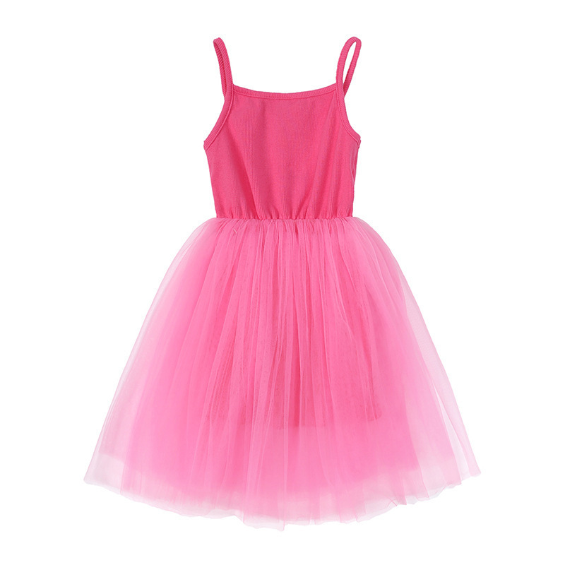 2023 Baby Girls Toddler Summer Tutu Dress One Piece Sleeveless Princess Kids Tulle Sundress