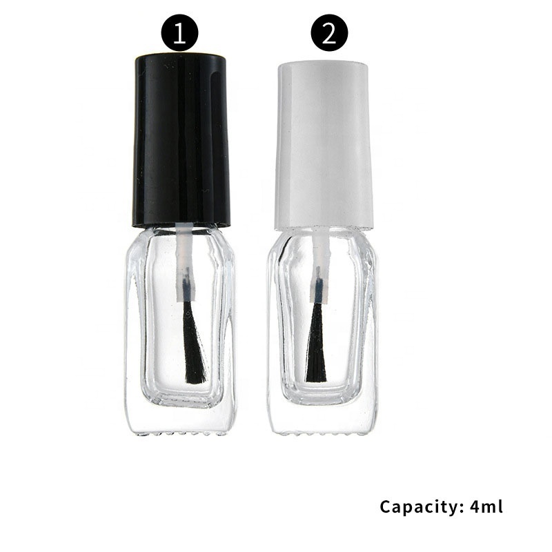 4ml 5ml 6ml 8ml 9ml 12ml 15ml 20ml Nail Polish Gel Bottle Custom Rectangle Clear Glass Cosmetic Bottle with Brush