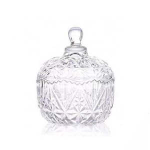 Home Decoration Glass Jewellery Container Empty Crown Shape Candle Jar