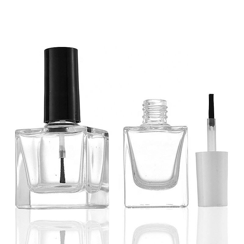 4ml 5ml 6ml 8ml 9ml 12ml 15ml 20ml Nail Polish Gel Bottle Custom Rectangle Clear Glass Cosmetic Bottle with Brush