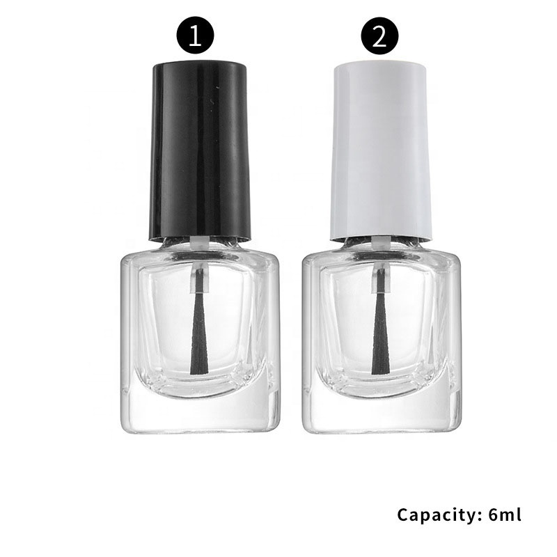 4ml 5ml 6ml 8ml 9ml 12ml 15ml 20ml Nail Polish Gel Bottle Custom Rectangle Clear Glass Cosmetic Bottle with Brush