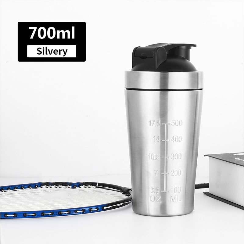 304 stainless steel sports custom logo big capacity metal gym shaker bottle with ball cup