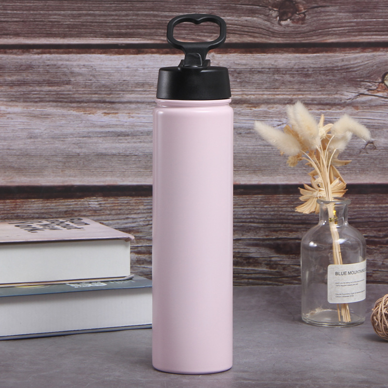 Portable vacuum sports outdoor insulation stainless steel water bottle vacuum flask with phone holder lids