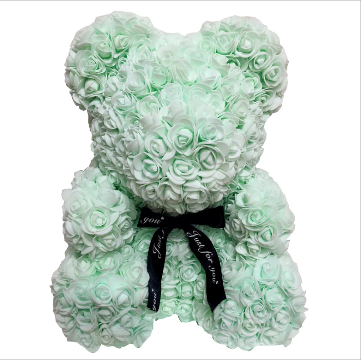 Top sale diy handmade foam rose bear 25 colors styrofoam bear