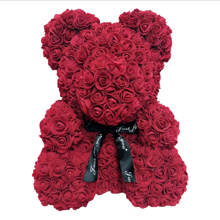 Top sale diy handmade foam rose bear 25 colors styrofoam bear