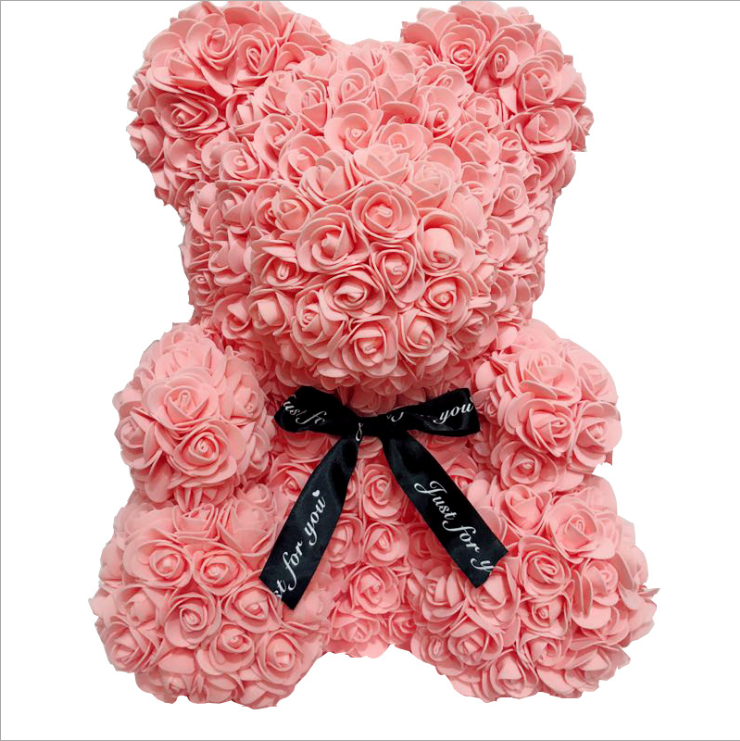 Top sale diy handmade foam rose bear 25 colors styrofoam bear