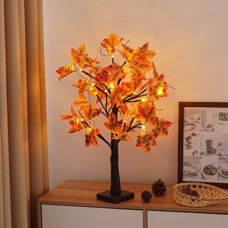 Wholesale 60Cm Warm Brown Artificial Tree Lights Indoor Christmas Led Maple Tree Lights