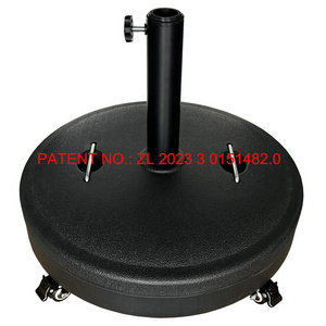 Cement Outdoor Plastic Patio Round Concrete Umbrella Base Stand for Patio with Wheels & handles