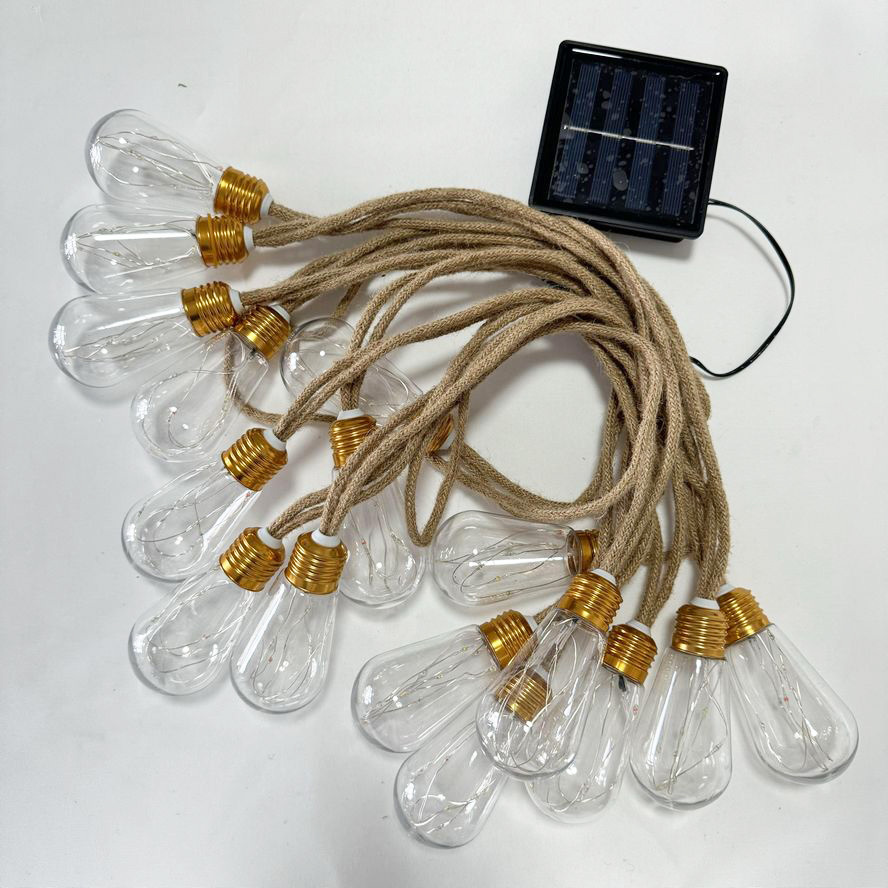 Hot Sale Waterproof Outdoor Use Battery Operated Led Edison Bulb Chain String Light Garden decoration Solar  Light