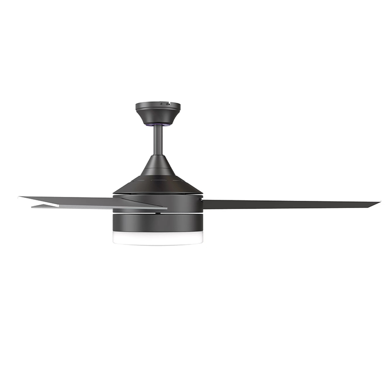 Indoor 3/4 Blade Pull Chain Ceiling Fan 52in Brushed Nickel with 22W 3000K LED Light Kit Including Downrod, AC Motor