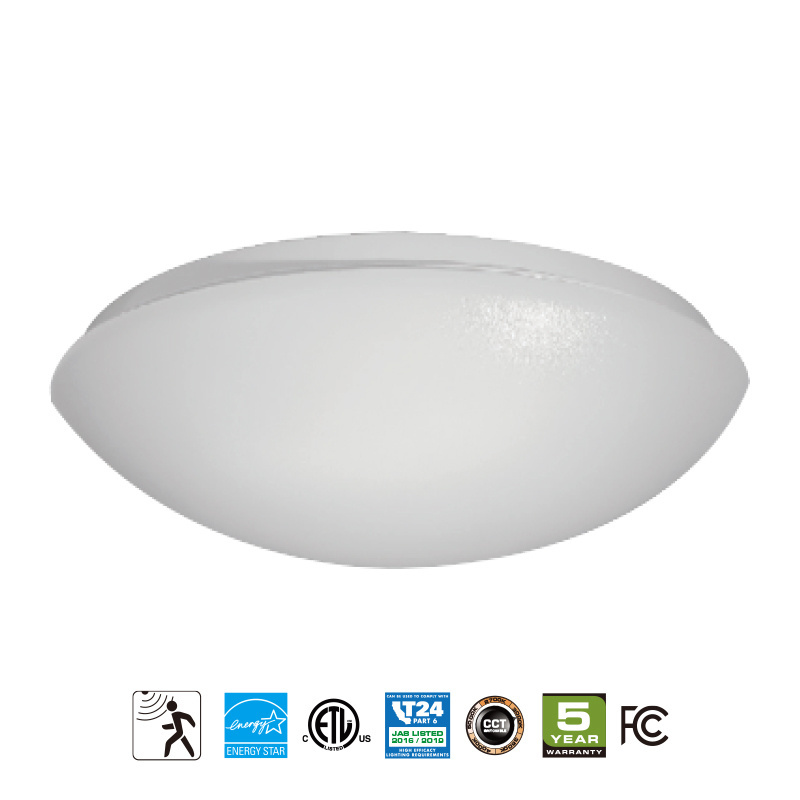 ETL Mushroom Flush Mount Round Ceiling Light LED Light 5.8G Radar Micro Wave 5CCT 18W 11inch Surface Mounted Modern