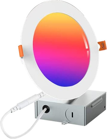 ETL 6 Inch LED RGB Smart Slim Recessed Downlight WiFi APP Control Changeable  White 2700K - 5000K  Canless Lighting