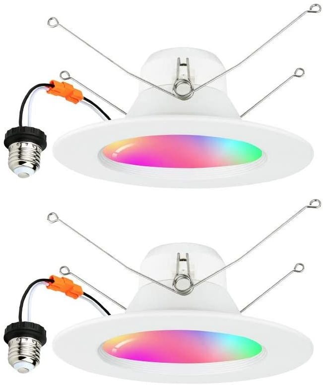 ETL RGB 4 Inch 10W Recessed Downlight Retrofit for 4 Inch Housing Wi-Fi LED Can Lights APP Control Compatible with Alexa