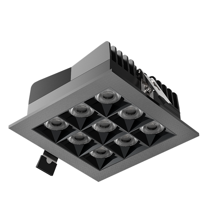 ETL multiple quare recessed led  9 Cell IC Rated 27 Watts 120VAC 2160LM Damp Location mini pixel recessed downlight