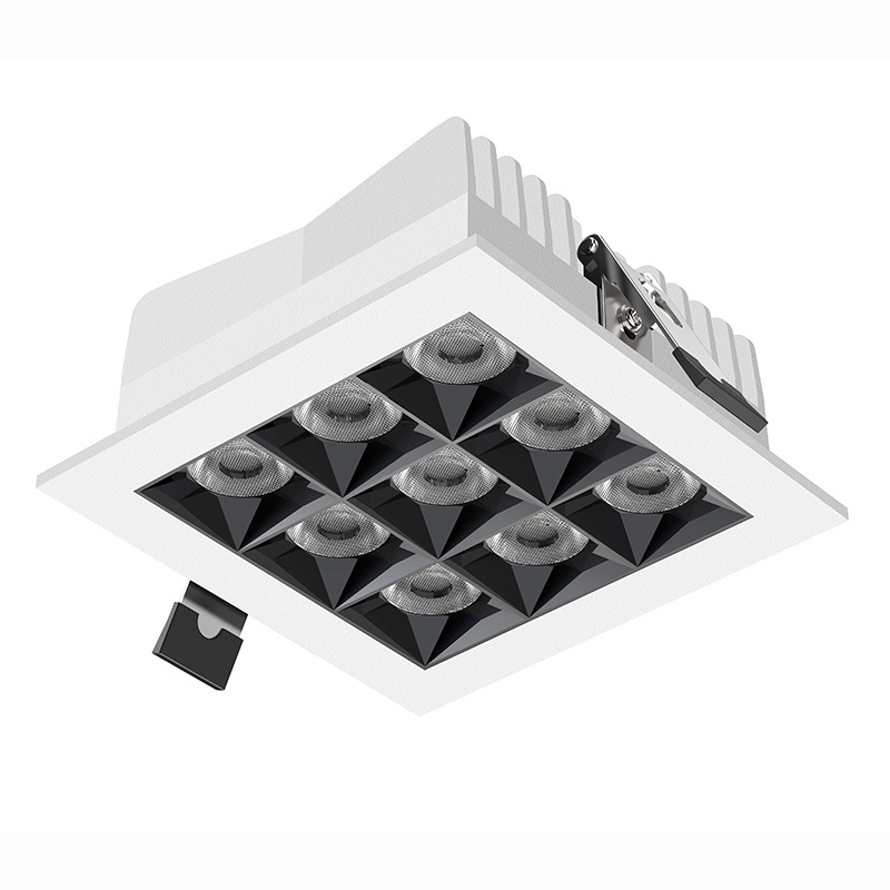 ETL multiple quare recessed led  9 Cell IC Rated 27 Watts 120VAC 2160LM Damp Location mini pixel recessed downlight