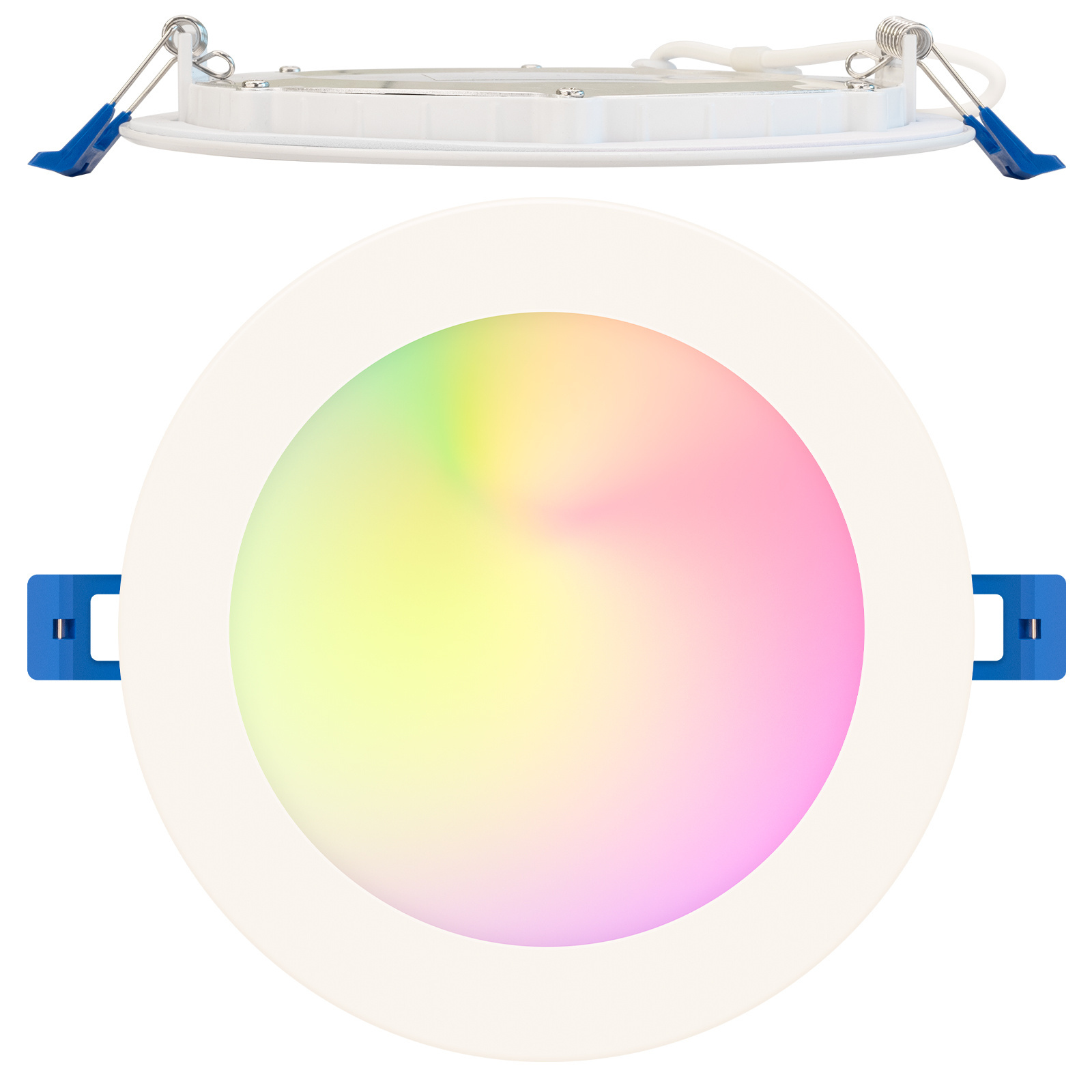 6 Inch LED RGB Smart Slim Recessed Downlight WiFi APP Control Changeable White 2700K - 5000K  Canless Lighting  with ETL