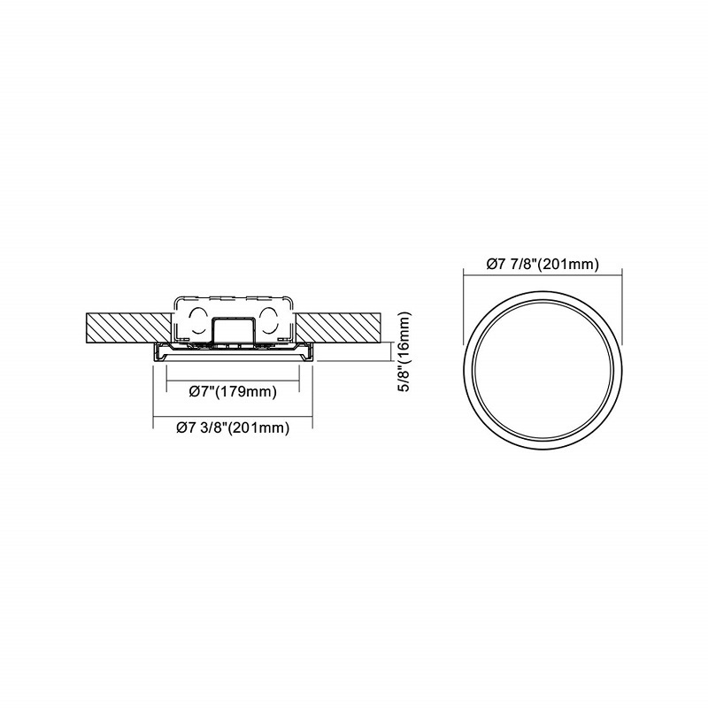 ETL 7 Inch Low Profile Flush Mount Ceiling Light Round LED Slim Surface Mount light  LED 120VAC 15W disk light  fixture