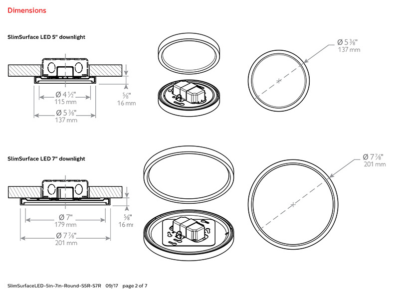 7 Inch Low Profile Closed to  Ceiling Light Round LED  Edgelit Slim Surface Mount light  LED 120VAC 15W disk light  fixture