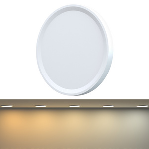 LED 7 Inch Field Selectable 5CCT Slimform LED Surface Mount Disc Light Flat Round Panel Ceiling Light Wet Rated ETL