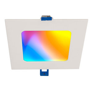 6" Canless Smart Recessed Light Square  WiFi+Blue-tooth APP & Voice Control RGB Selectable White 2700K - 6000K