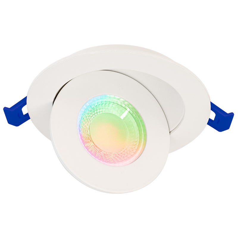 Best 4 Inch Adjustable Recessed WIFI and Tuya APP Smart Control LED Floating Gimbal Light with ETL