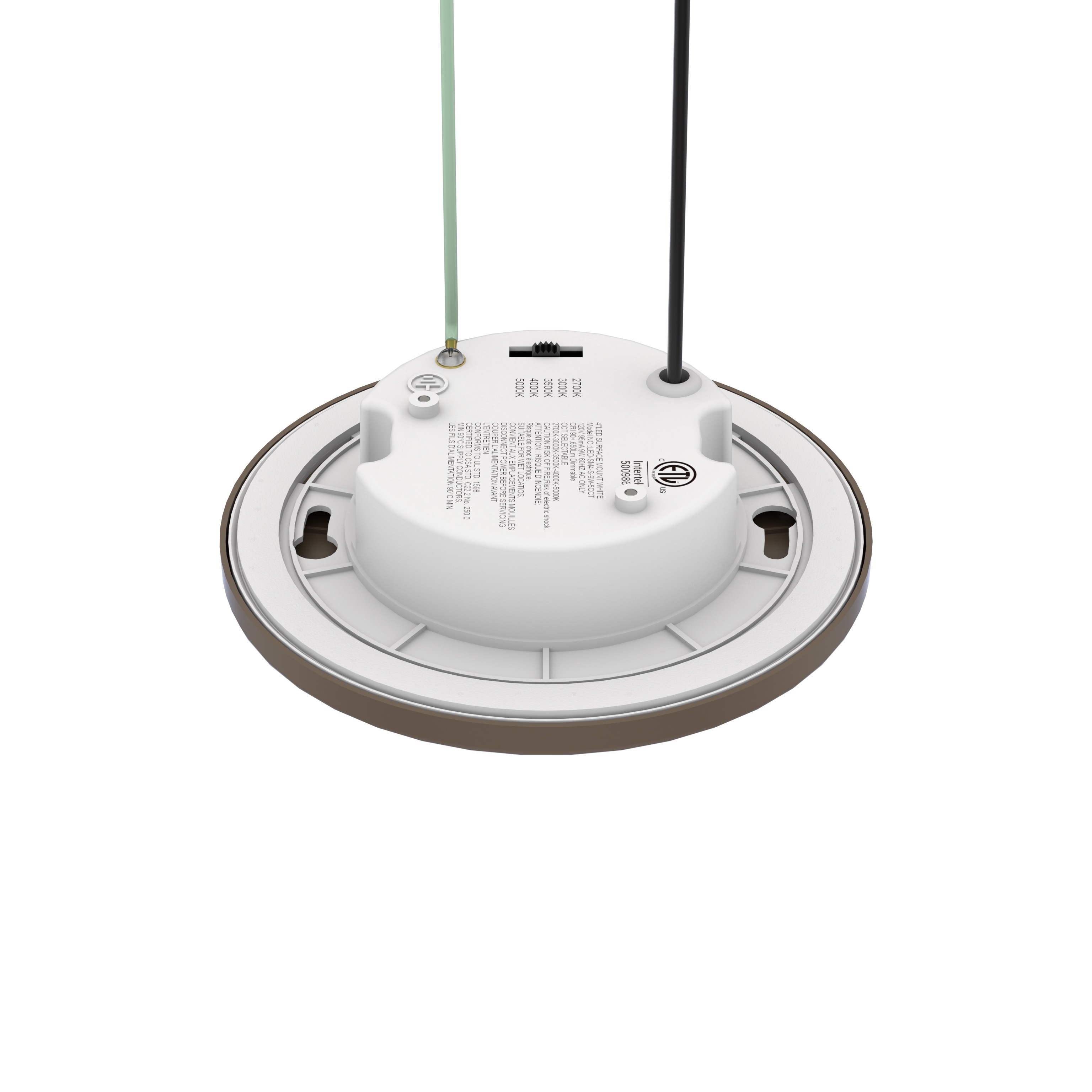 4 Inch LED Surface Ceiling Light, Outdoor Soffit Light Surface Mount, 9W, 5CCT Selectable Suitable for Wet Location, ETL