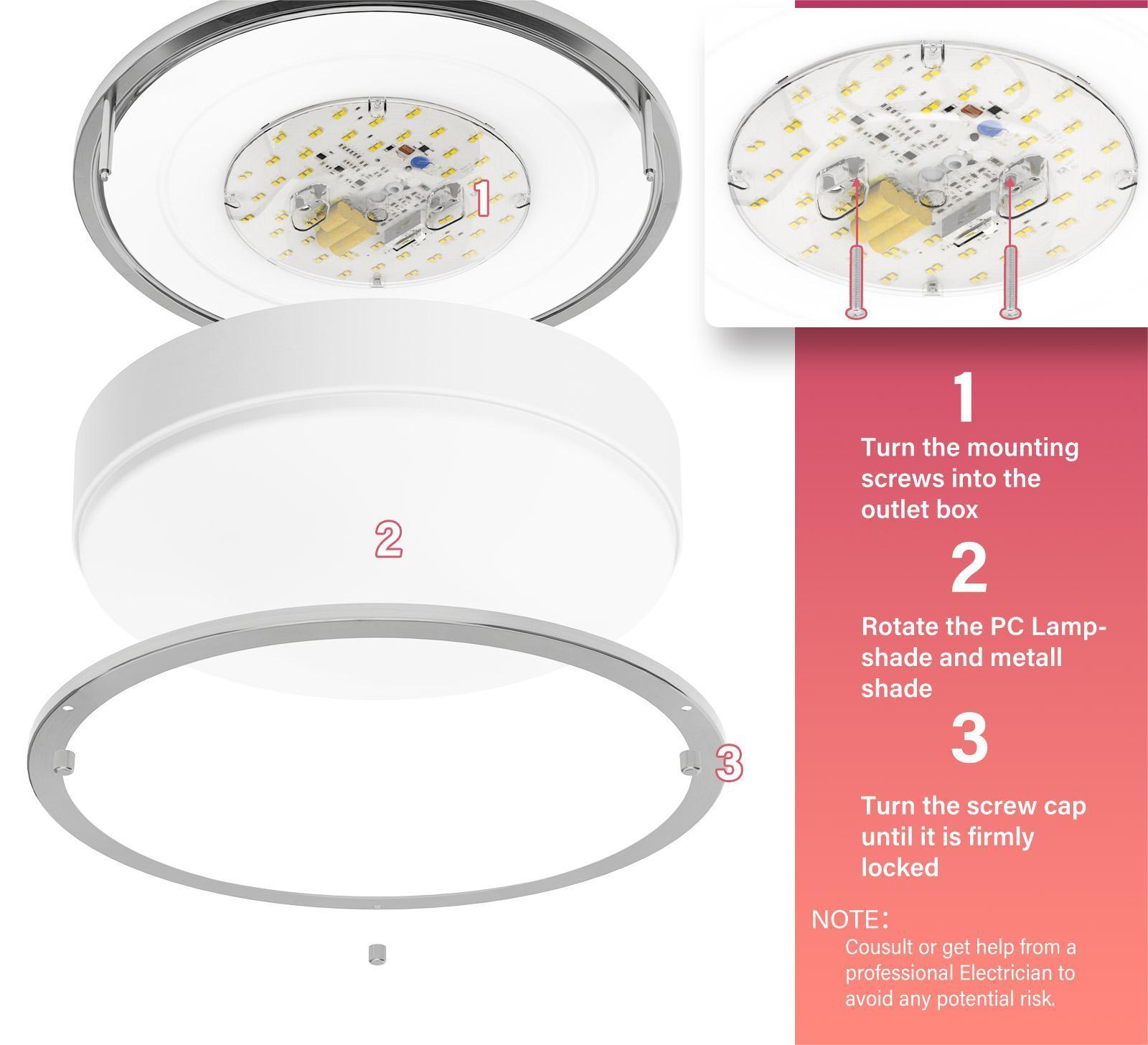 16 Inch LED Smart Flush Mount Ceiling Light,25W 1500LM, RGB Recessed lighting Dimmable 5CCT Work with Alexa and Google Home