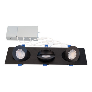 LED Adjustable Gimbal Recessed Lighting w J-Box, 4 Inch, Square, 9W, 3CCT, CRI90+, 750LM, Dimmable, ETL, Wet Location